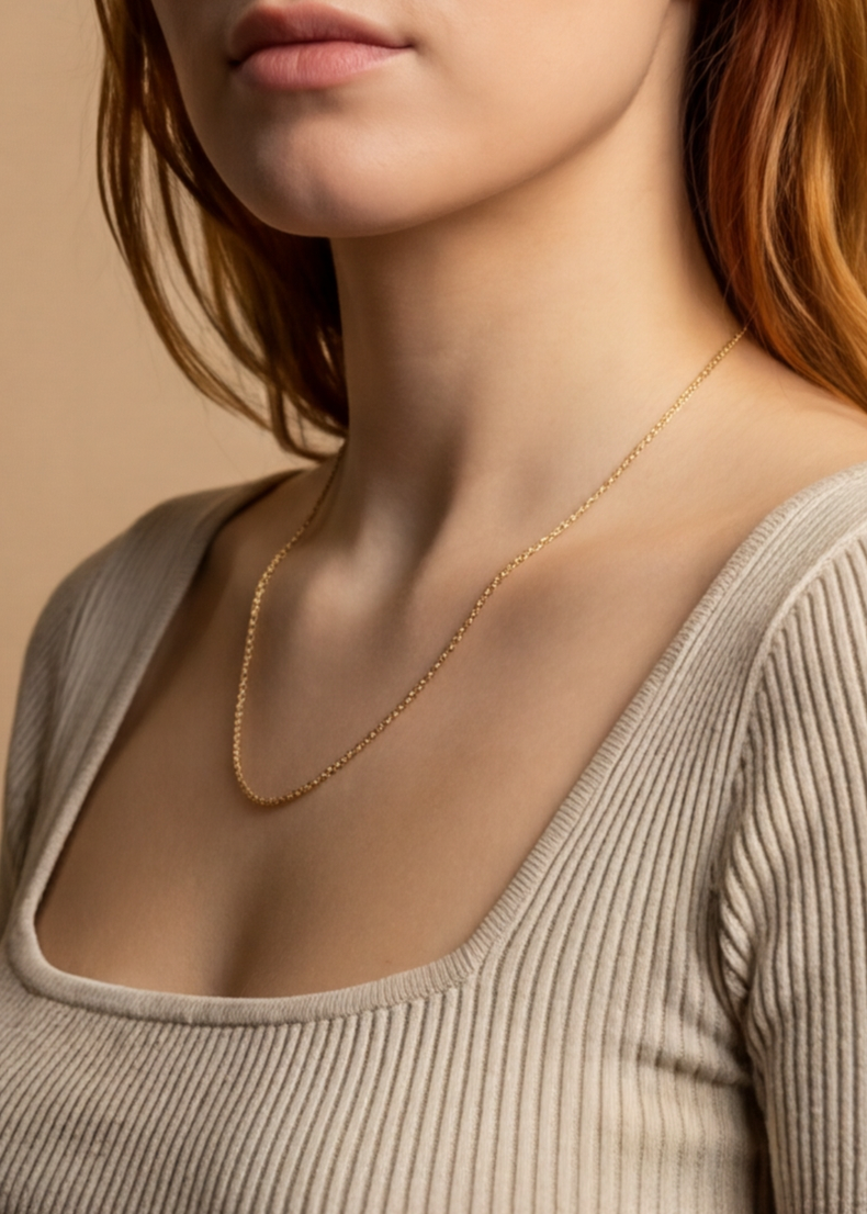 18k Gold Rolo Belcher Chain