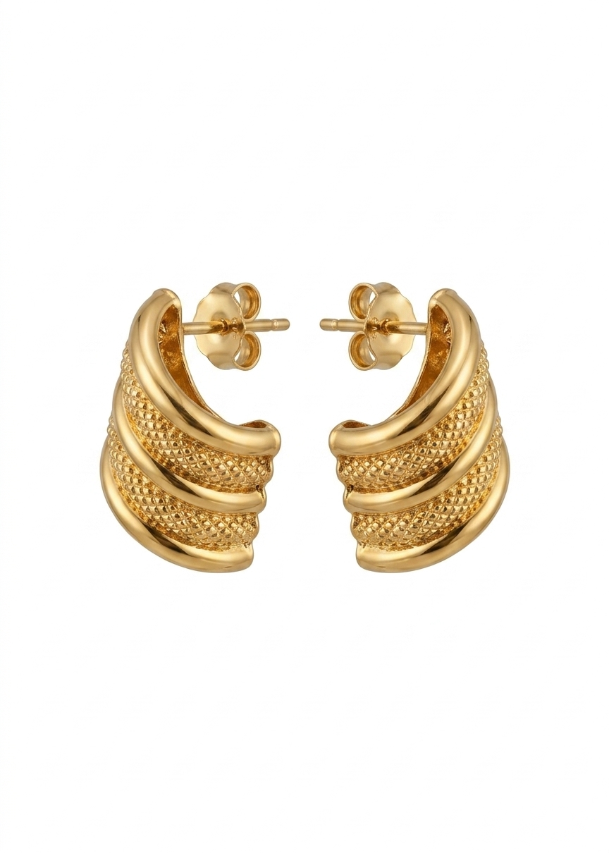Golden Feather Studs