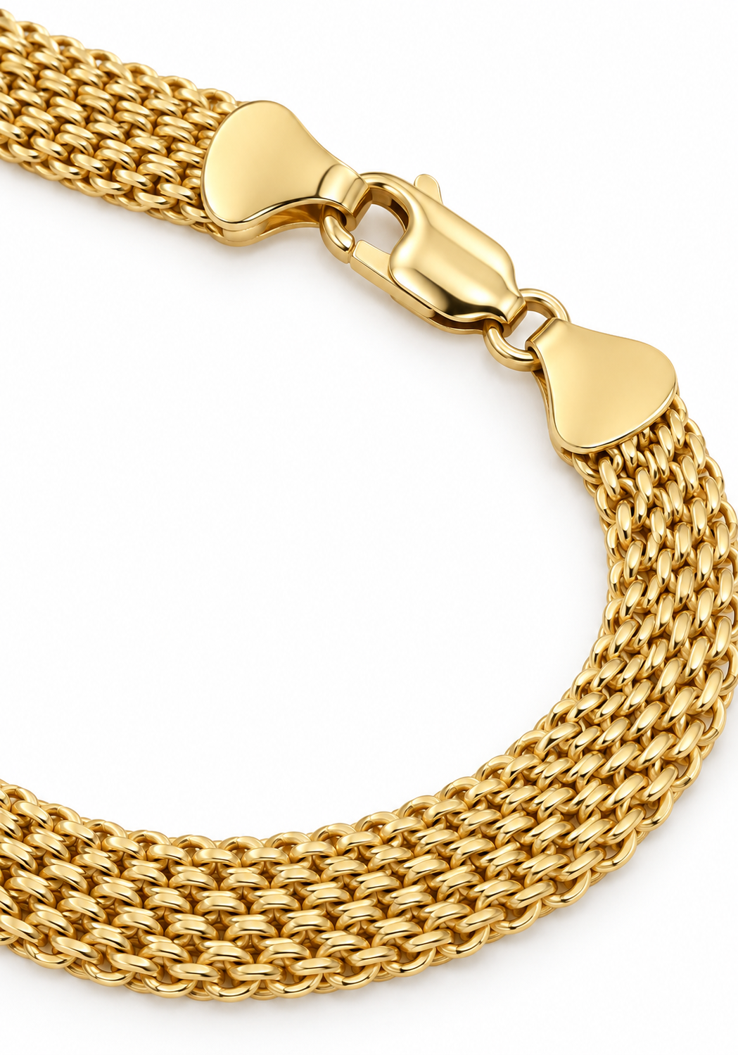 Close-up detail of the 18k Gold Bismarck Bracelet on a white background.