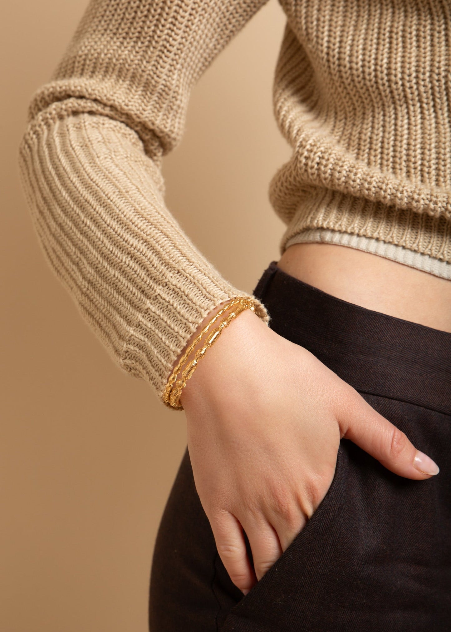 Elastic Mesh Gold Bracelet