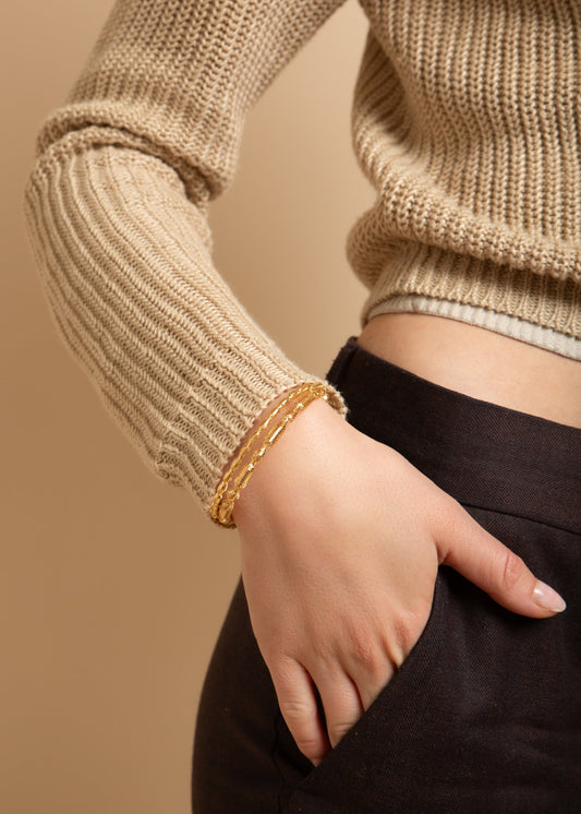 Elastic Mesh Gold Bracelet