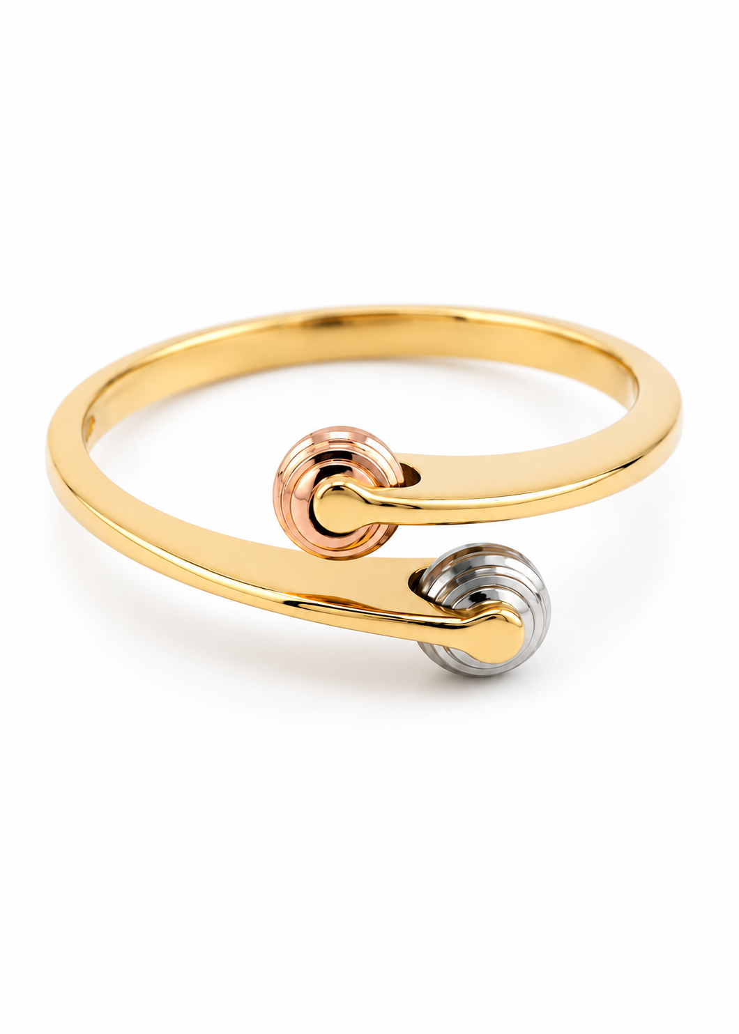 18k Gold Monaco Signet Ring — tri-color gold on white background